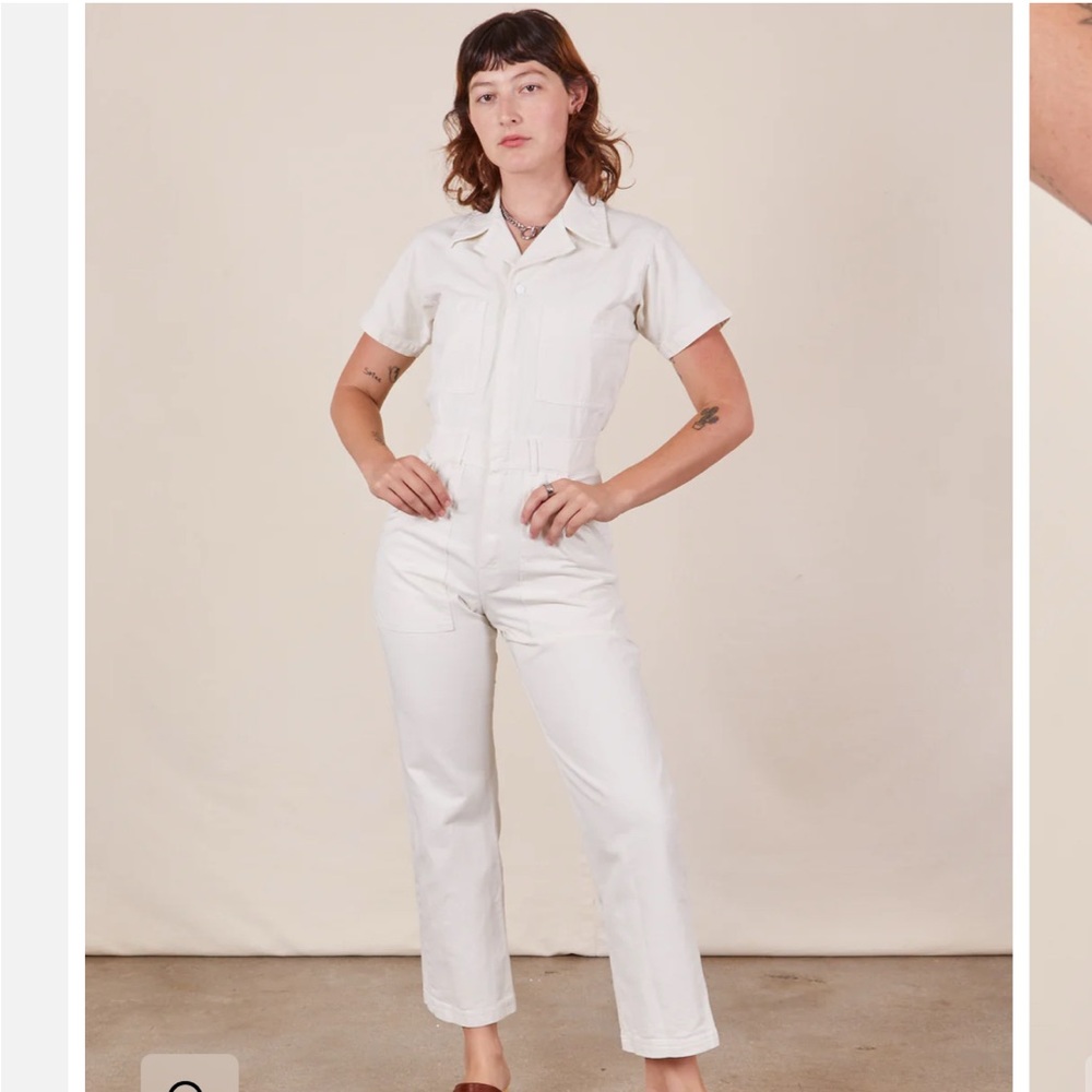 BIG BUD PRESS Short Sleeve Jumpsuit in Vintage Tee Off White